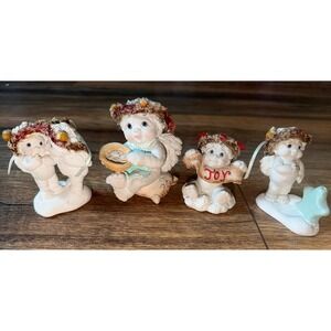 Vtg 90s Dreamsicles Lot‎ of 4 Collectible Angel Figurines Signed Christmas